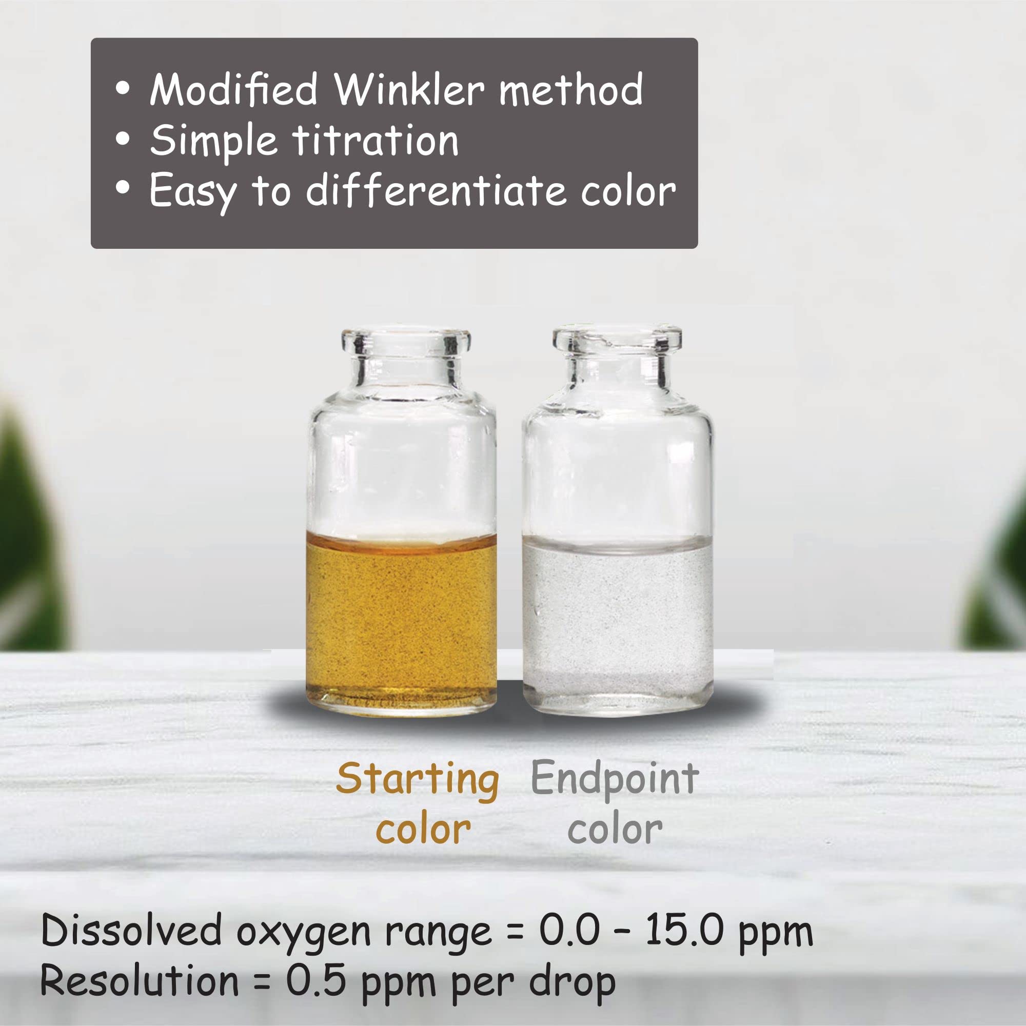 Generic Monitor DISSOLVED Oxygen Test Kit aquarium water sample under test.