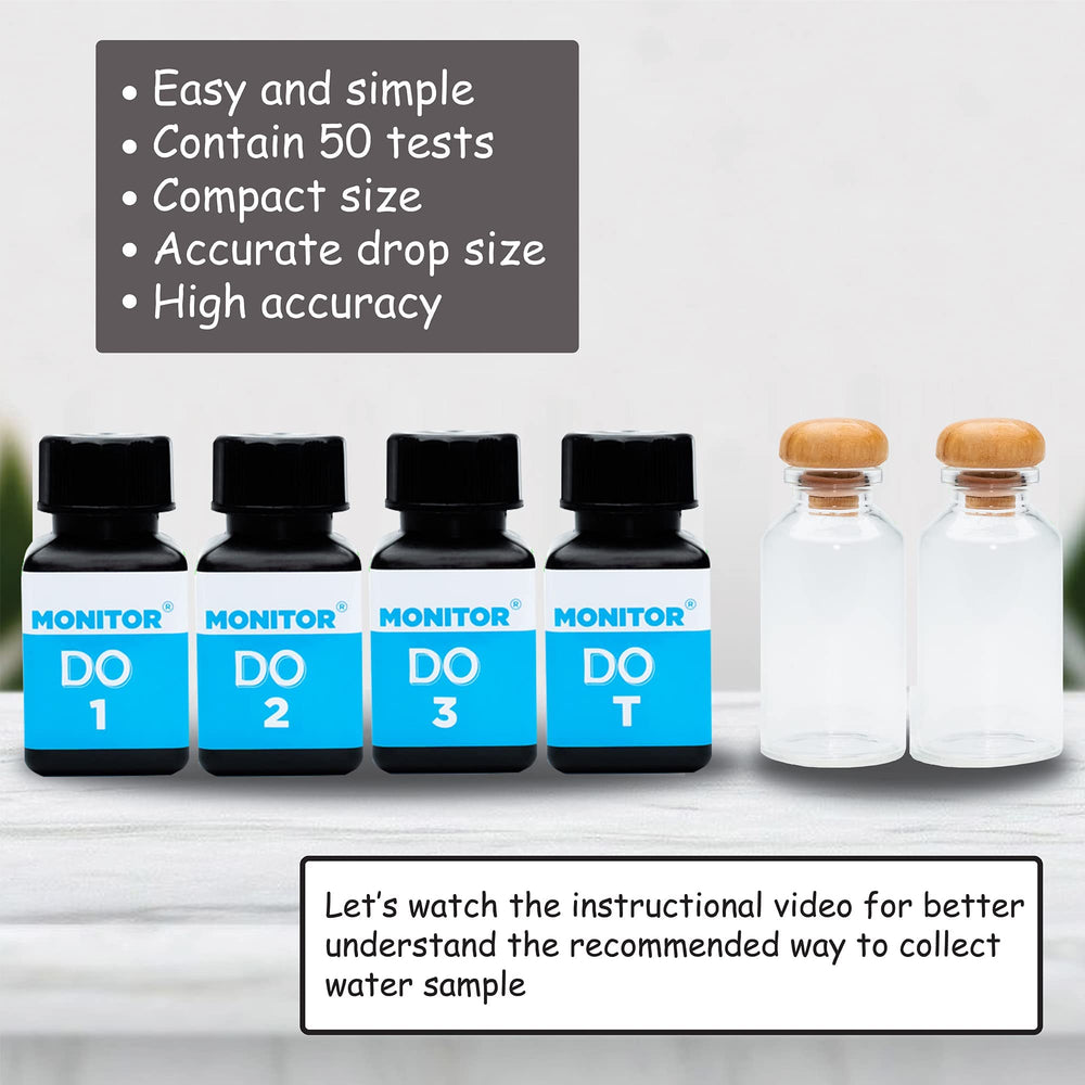 Generic Monitor DISSOLVED Oxygen Test Kit instruction manual open for use.