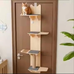 Generic M/P door-hanging cat tree middle perch for multi-level play and rest.