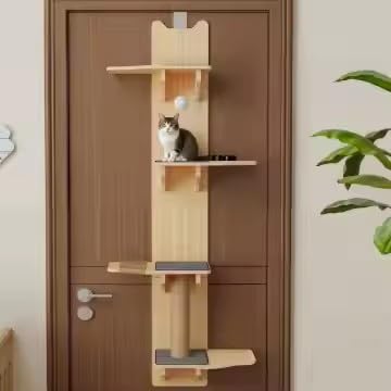 Generic M/P door-hanging cat tree top perch for cozy elevated lounging and monitoring.