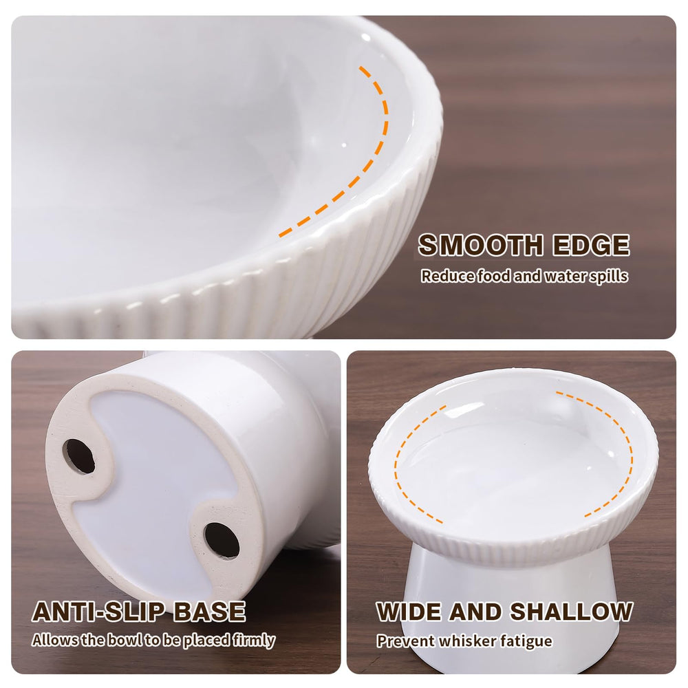 Generic non-slip base keeps the cat bowl steady on any surface.
