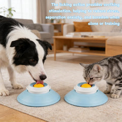 Generic non-slip lick bowl with suction cup stays steady during licking.