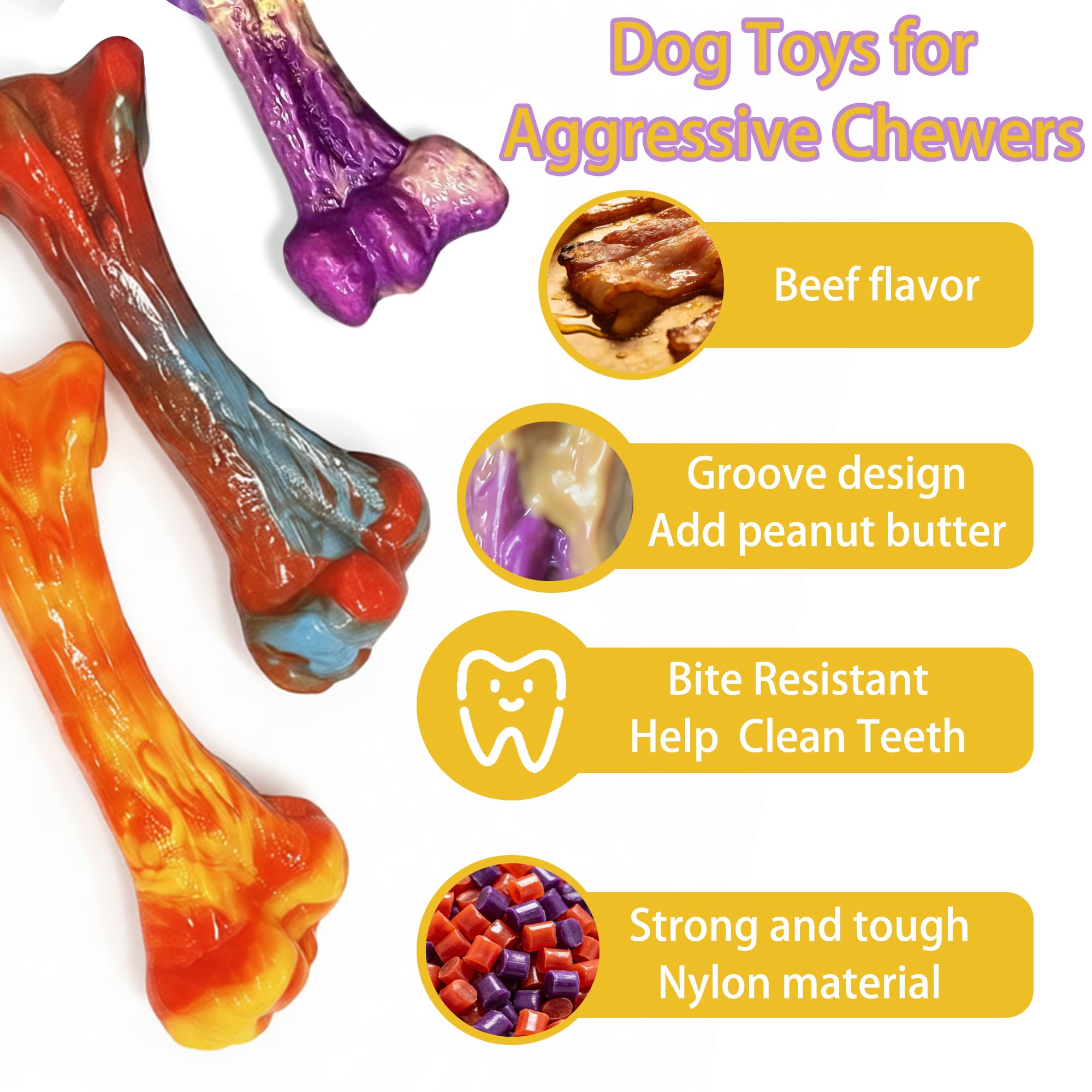 Generic non-toxic materials ensure safe chewing for extended play