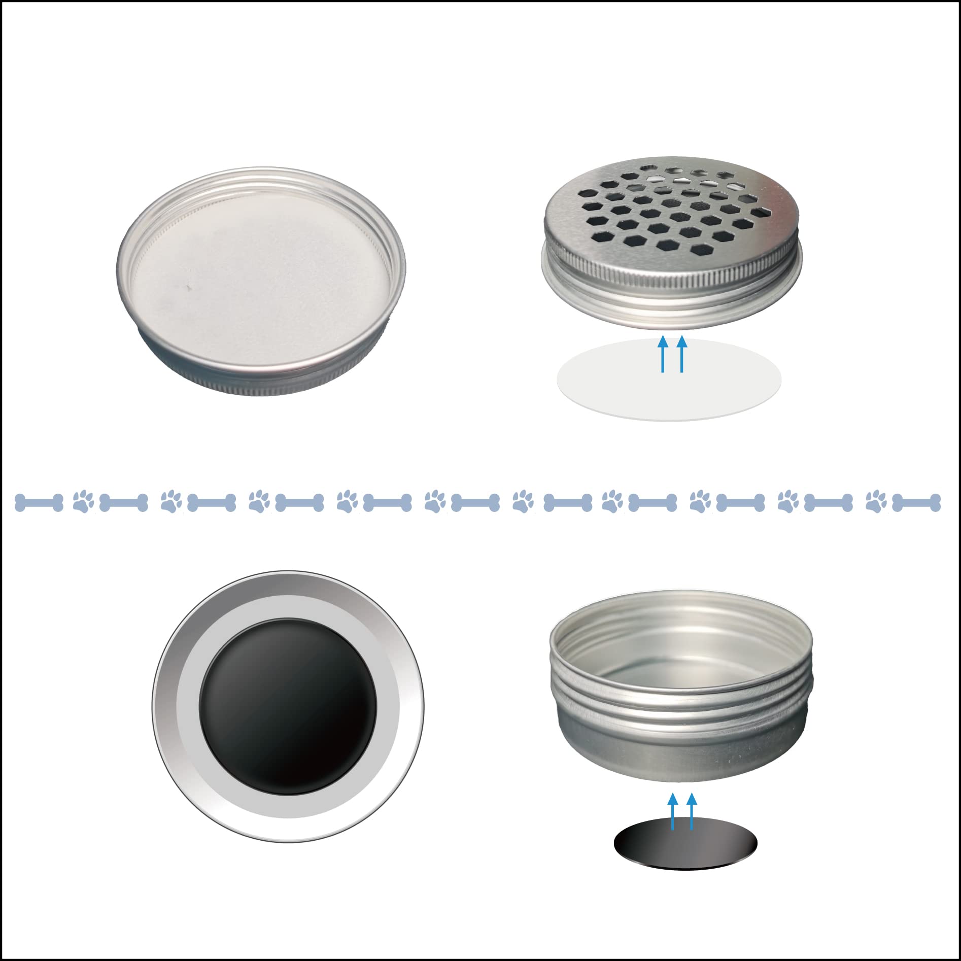 Generic Nose Work Tins lid holes facilitate sniffing during training.