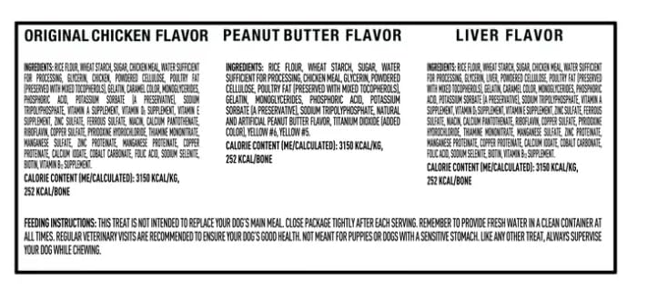 Generic O- Roy Munchy Bones liver flavor treats for snack time