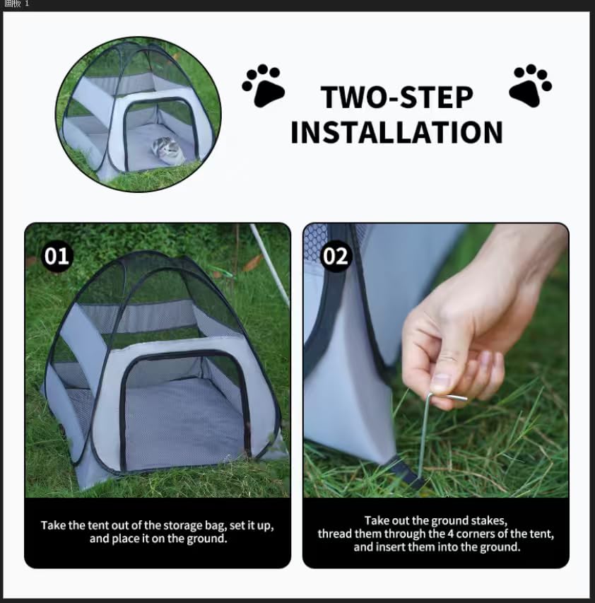 Generic Outdoor Cat Cage folds for portable travel and easy storage.
