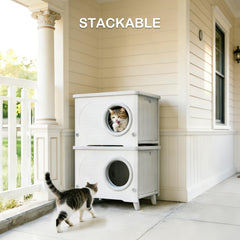 Generic Outdoor Cat House elevated base protects from moisture and cold on damp days.
