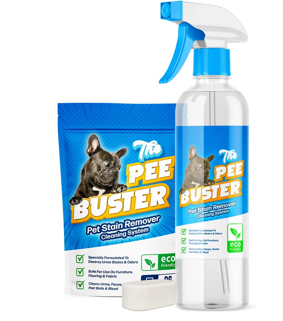 Generic Pee Buster bottle spray on carpet removing pet stains