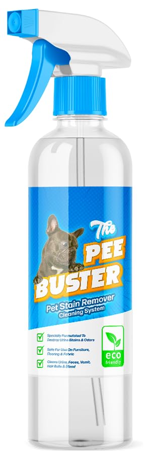 Generic Pee Buster spray on tile surface refreshing odors