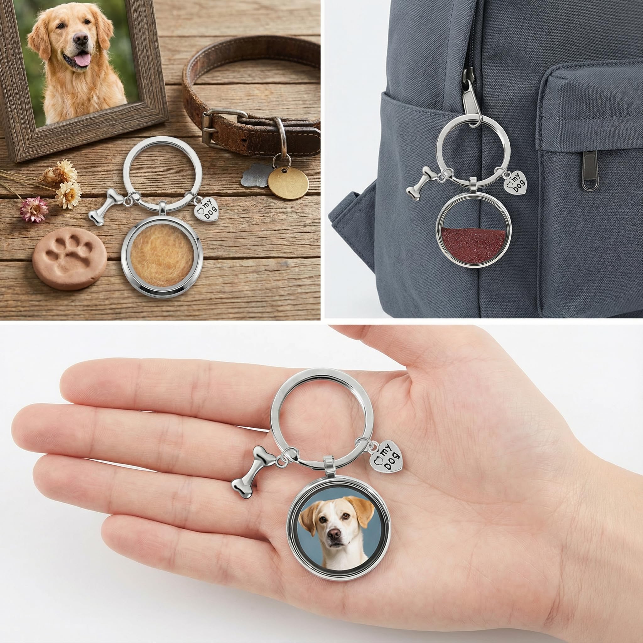 Generic Pet Memorial Keychain stainless steel construction for lasting elegance