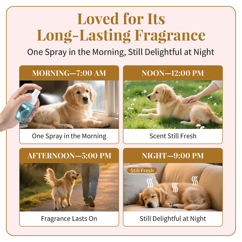Generic pet perfume tropical fruits open packaging with vibrant scents