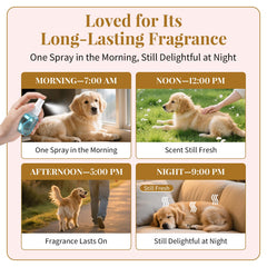 Generic pet perfume tropical fruits open packaging with vibrant scents