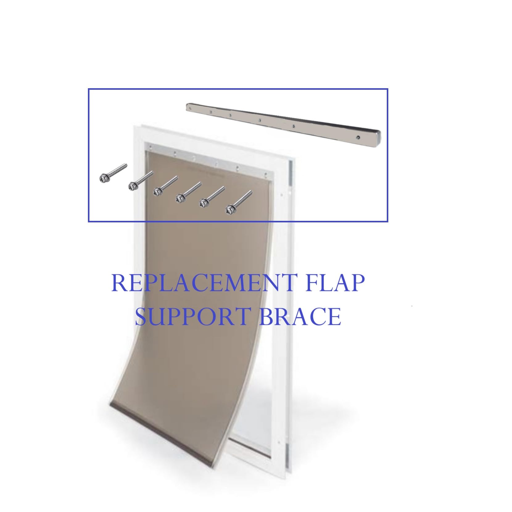 Generic pet door flap brace close-up shows secure flap hold for busy homes.