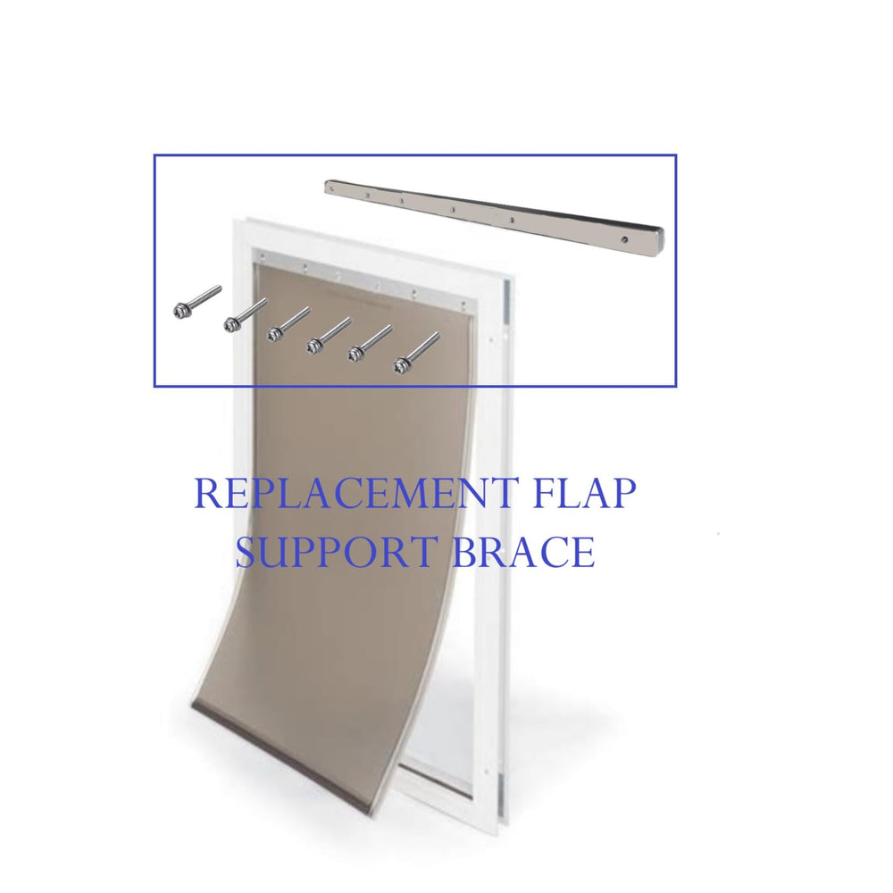 Generic pet door flap brace close-up shows secure flap hold for busy homes.