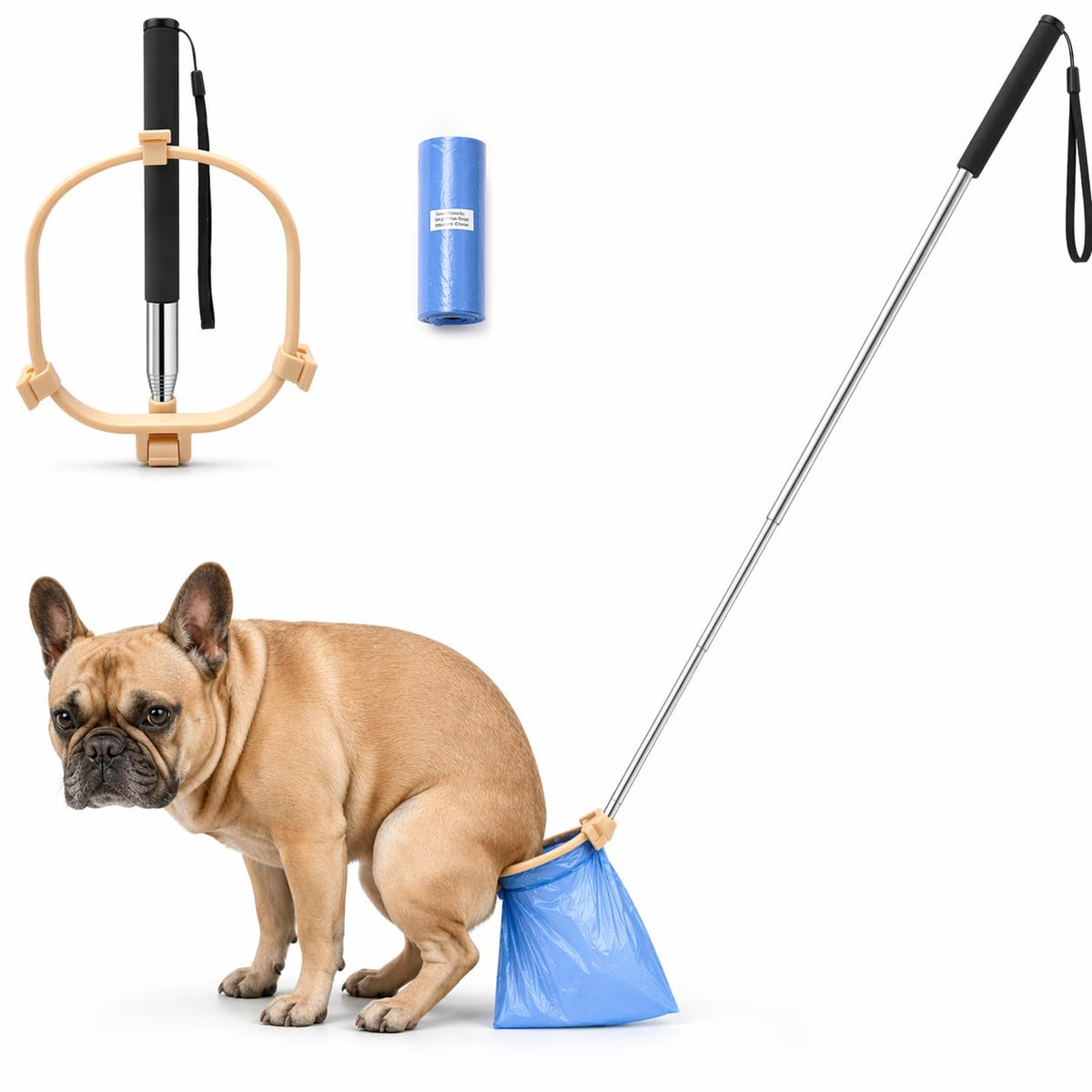 Generic Pooper Scooper folded compact for easy storage in a bag or car.