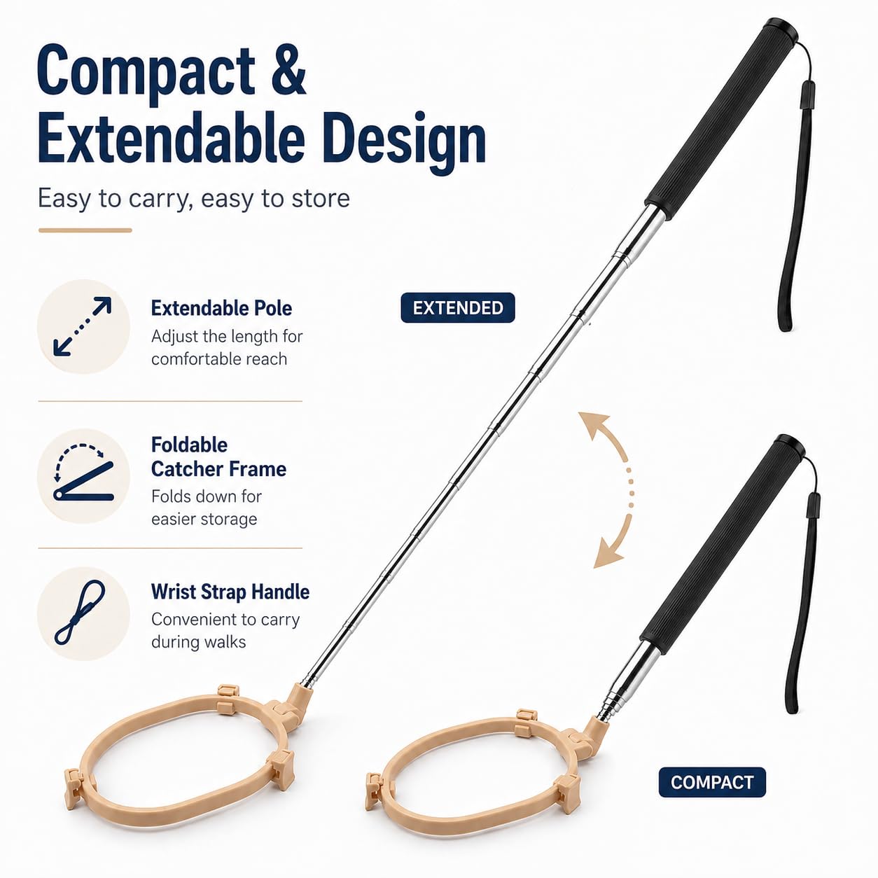 Generic Pooper Scooper includes 15 bags for immediate use on outings.