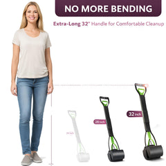 Generic no-bend design allows quick one-handed pickup on lawns and gravel.