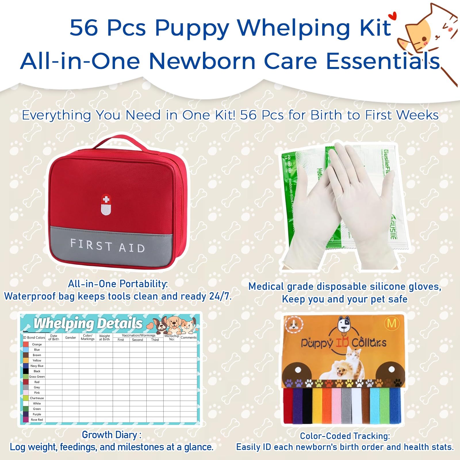Generic Stethoscope included in Whelping Kit aids gentle health checks