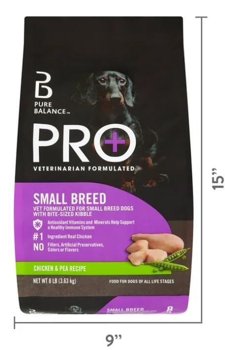 Bag and bowl of Pur Balence Pro+ for small breeds