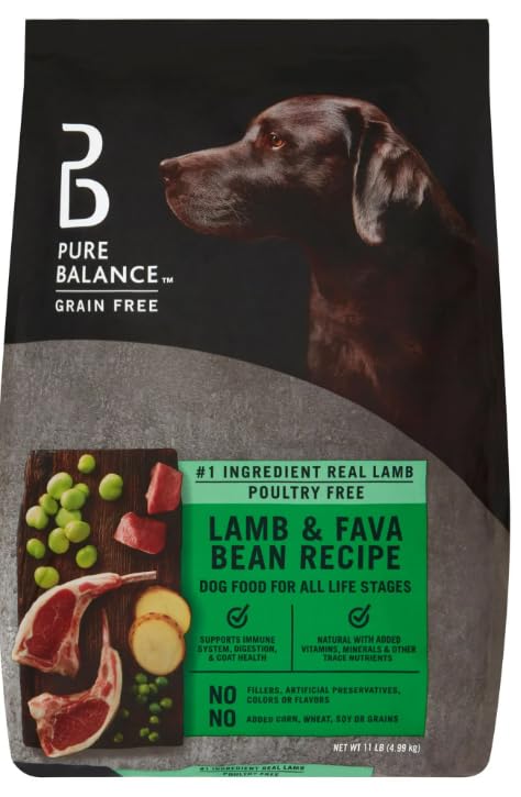 Generic Pure Balance bag featuring real lamb and fava bean formula for balanced nutrition