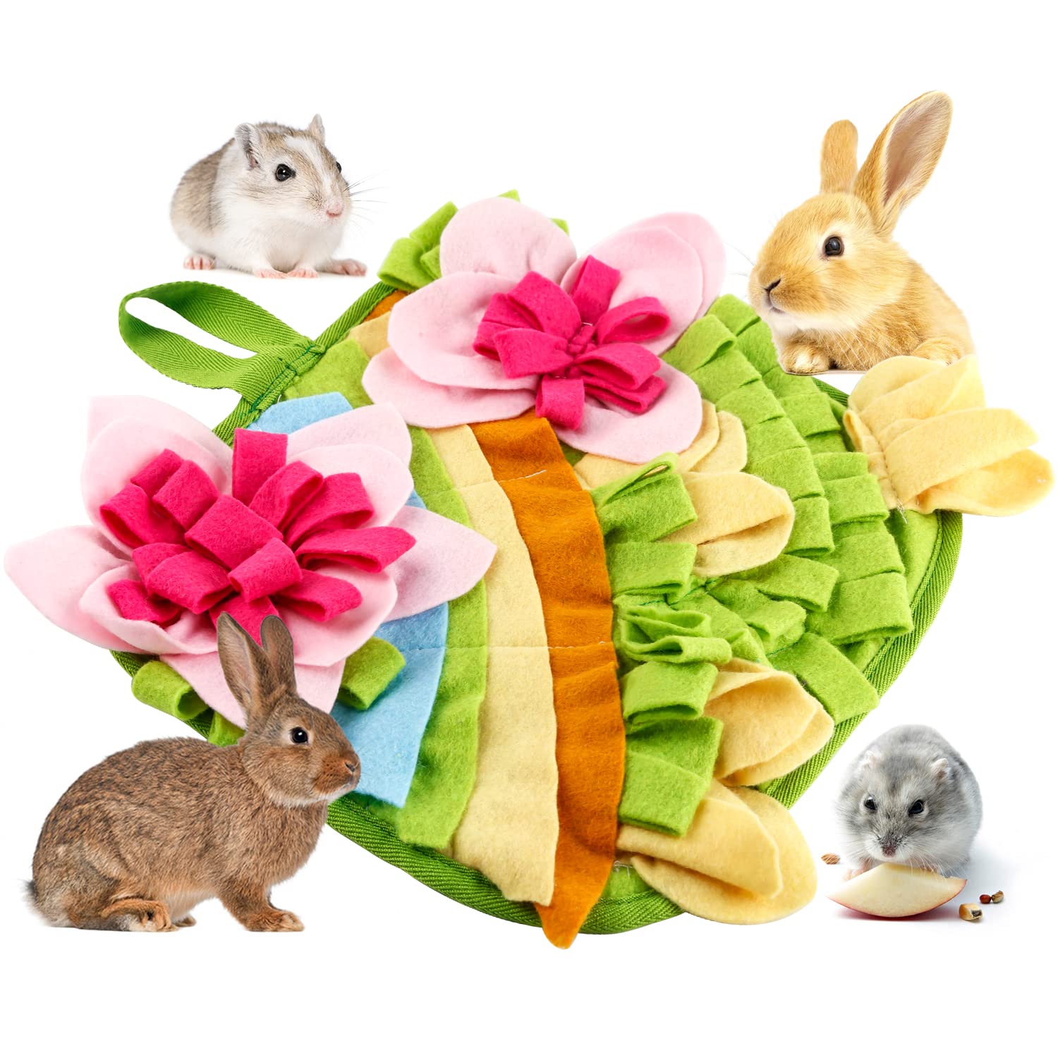 Generic Rabbit Foraging Mat with vibrant pattern boosts curiosity and play.