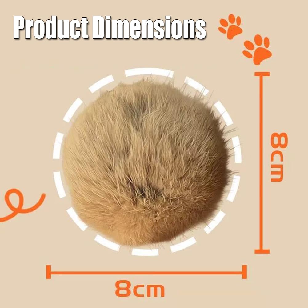 Generic Rabbit Fur Ball Cat Toy multi-cat bonding promotes shared play