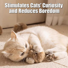 Generic Rabbit Fur Ball Cat Toy inner core detail highlights durable stitching