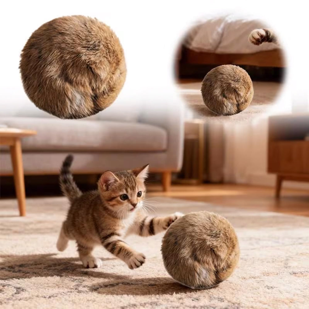 Generic Rabbit Fur Ball Cat Toy washable soft fur for easy cleaning