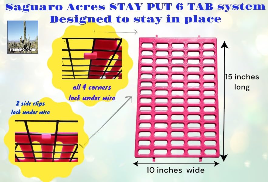 Generic Saguaro Acres resting mat in orange helps keep cages tidy and comfortable.