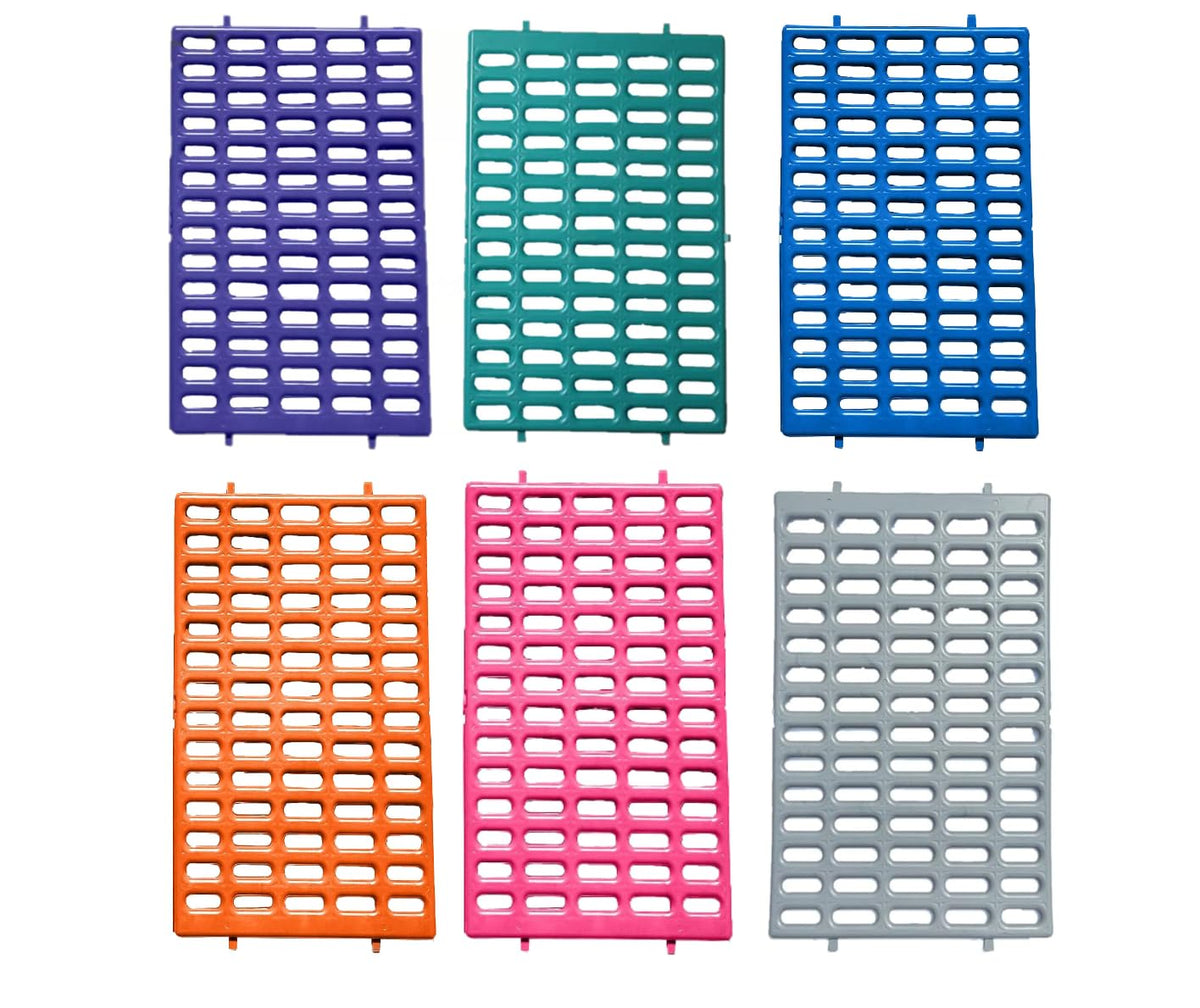 Generic Saguaro Acres resting mat in pink protects tiny paws on wire floors.