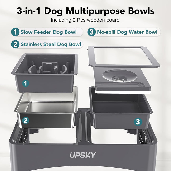Generic slow-feeder dog bowl with oval ridge slows eating for easier mealtimes.