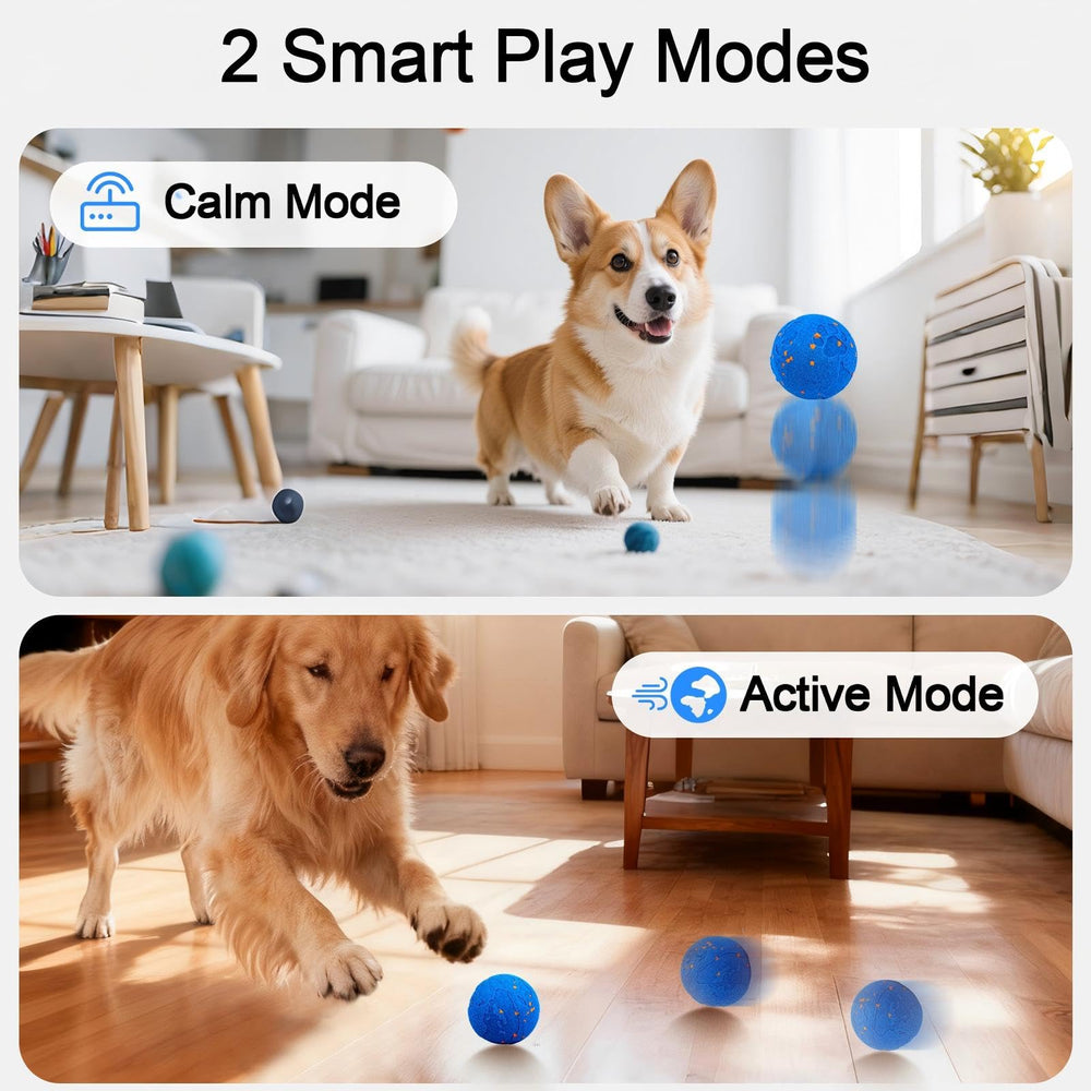 Generic Smart Dog Toy Ball in rolling mode for steady exercise.