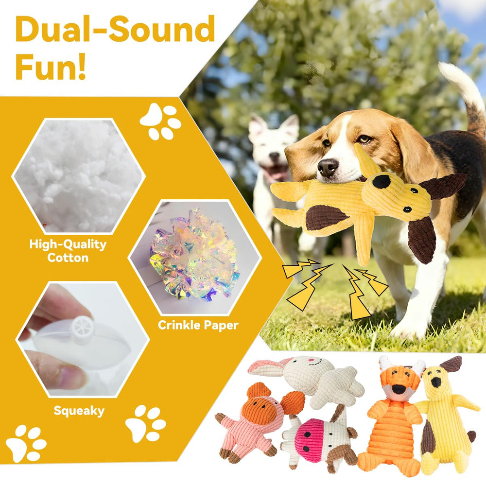Generic Squeaky Plush Dog Toy Cow for variety and boredom relief.