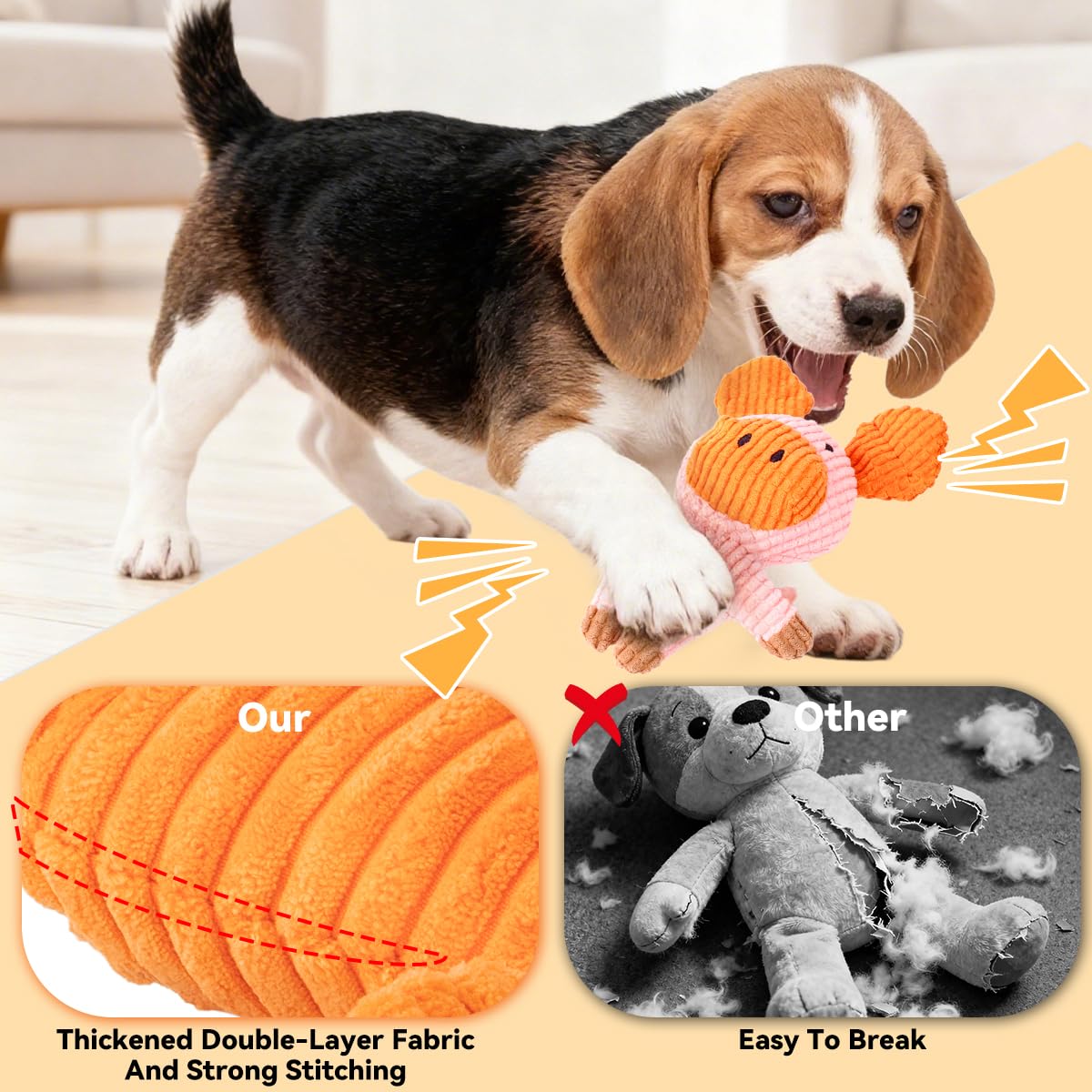 Generic Squeaky Plush Dog Toy Dog for familiar playmate and companionship.