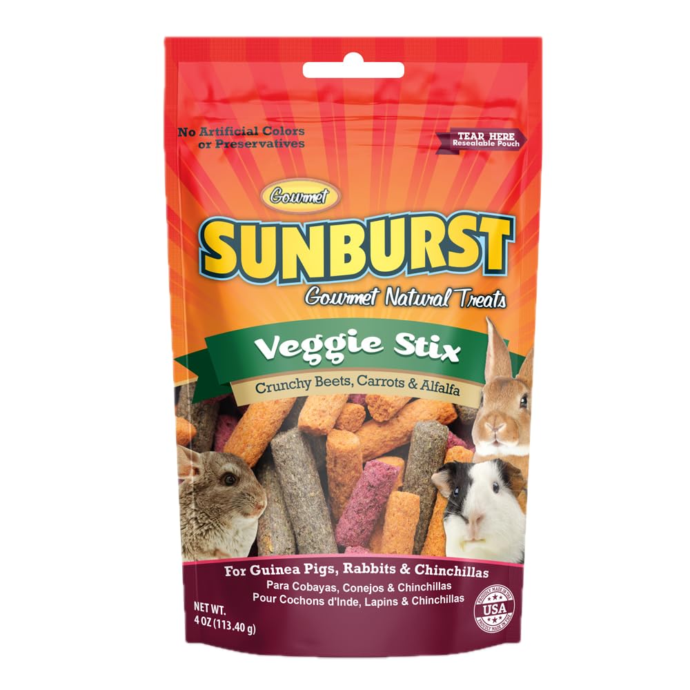 Generic Sunburst Veggie Stix foraging-friendly sticks encourage exploration and nibbling for gentle activity.