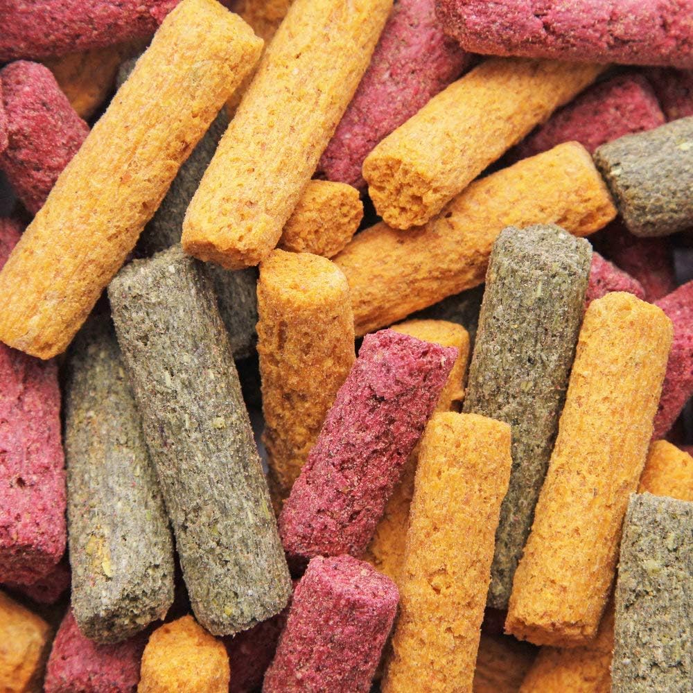 Generic Sunburst Veggie Stix 3-pack offers a versatile treat option for guinea pigs, rabbits, and chinchillas.