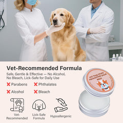 Generic Tear Stain Remover Balm on white fur showing stain reduction potential