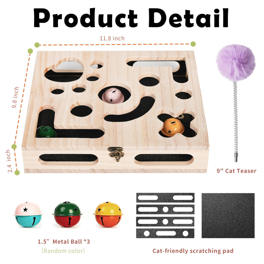 Generic Three Bells and Cat Wand, interactive play to stimulate hunting instincts.