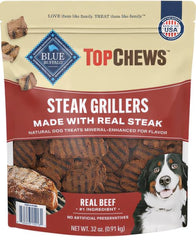 Generic Top Chews Steak Grillers in resealable bag, real beef flavor for training rewards