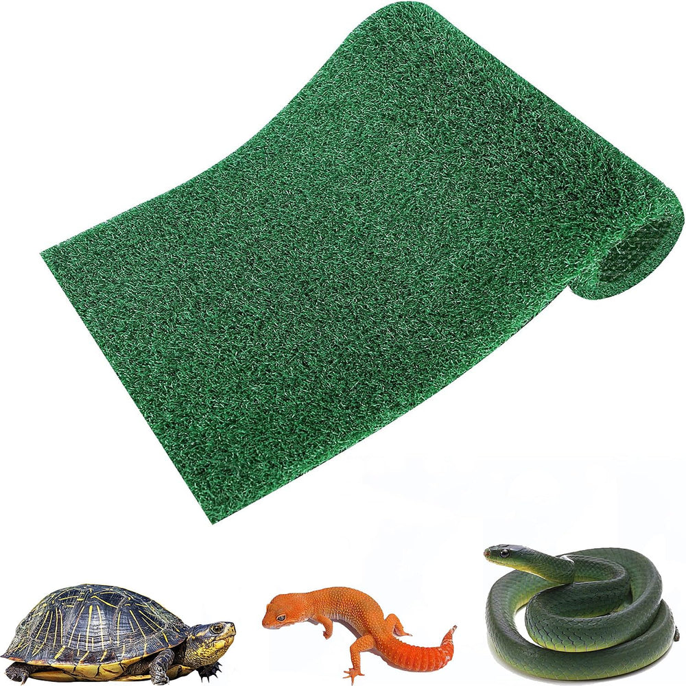 Generic Turtle Basking Platform with grass turf enhances aquarium aesthetics.