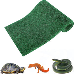 Generic Turtle Basking Platform with grass turf enhances aquarium aesthetics.