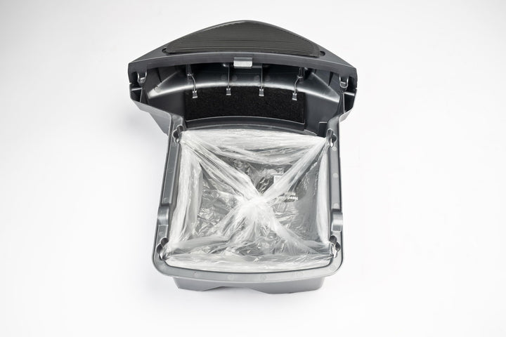 Generic unscented transparent bags fit 9–11 gallon drawers for monitoring.