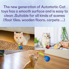 Generic USB-rechargeable cat toy with 90-minute playtime for lasting indoor entertainment.