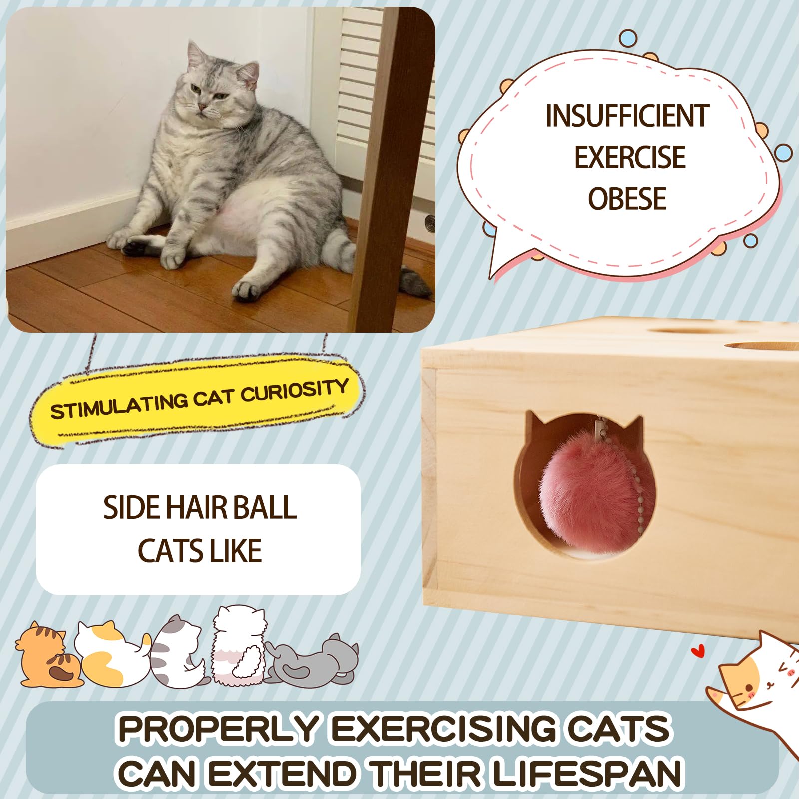 Generic Whack a Mole Cat Toy five claws design encourages paw engagement.