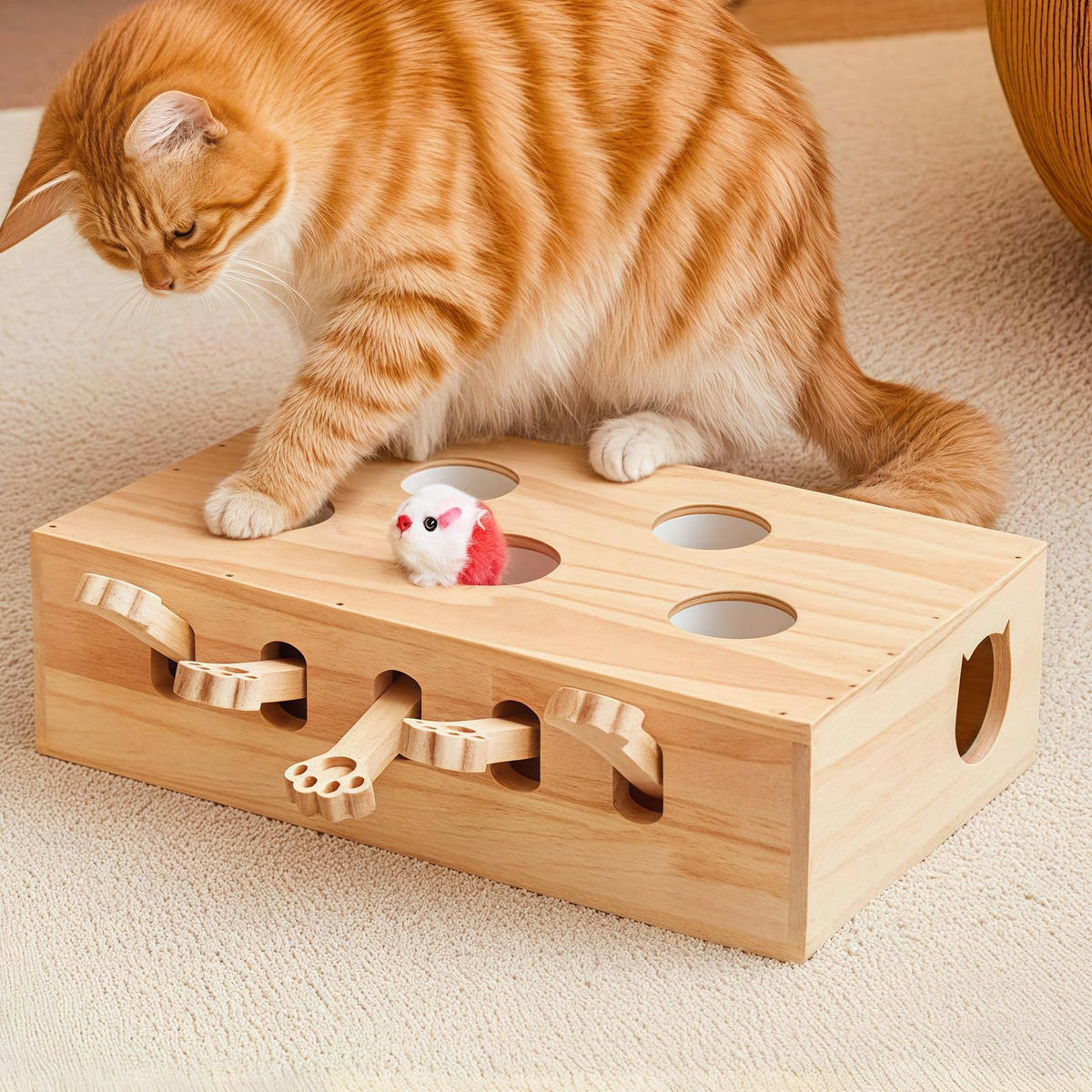 Generic Whack a Mole Cat Toy popup mice for engaging indoor play sessions.