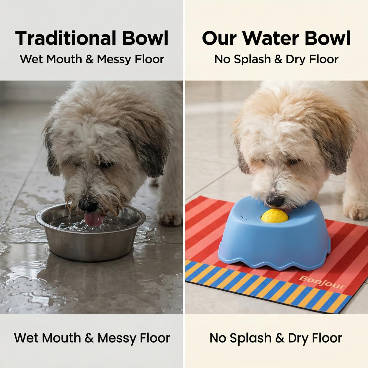 Generic anti-choking and wet-chin mitigation through gentle rolling ball.
