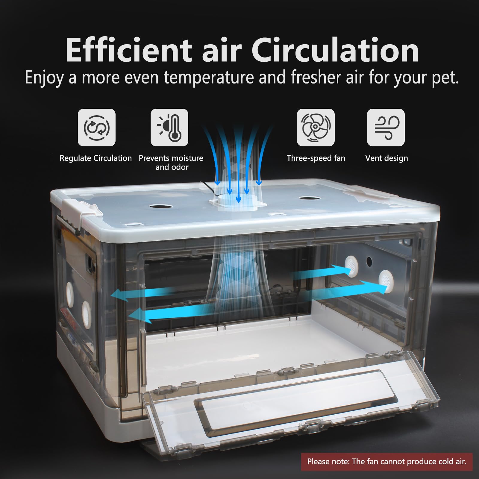 Geniprem Puppy Incubator with three speed fan improving air circulation