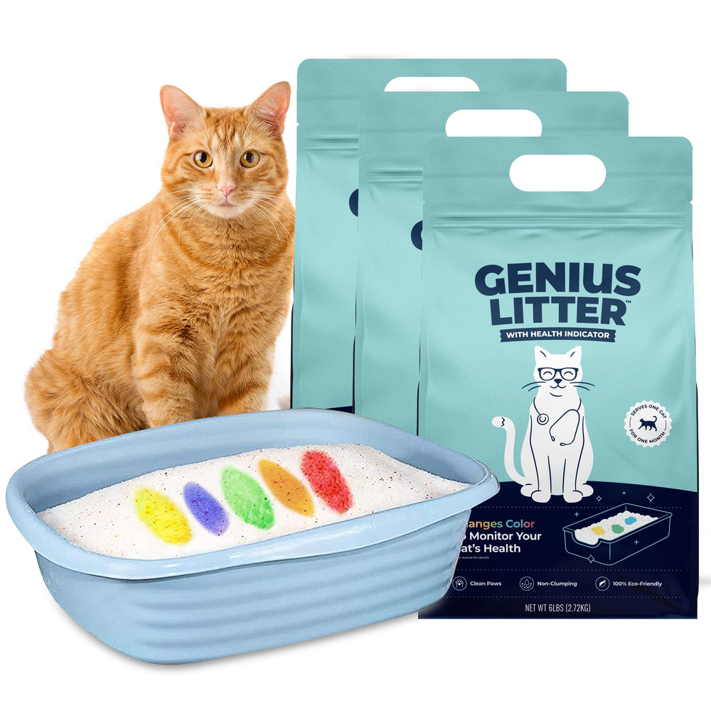 Genius Litter color-changing health indicator signals subtle urine changes.