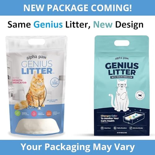 Genius Litter lightweight non-clumping crystals simplify maintenance