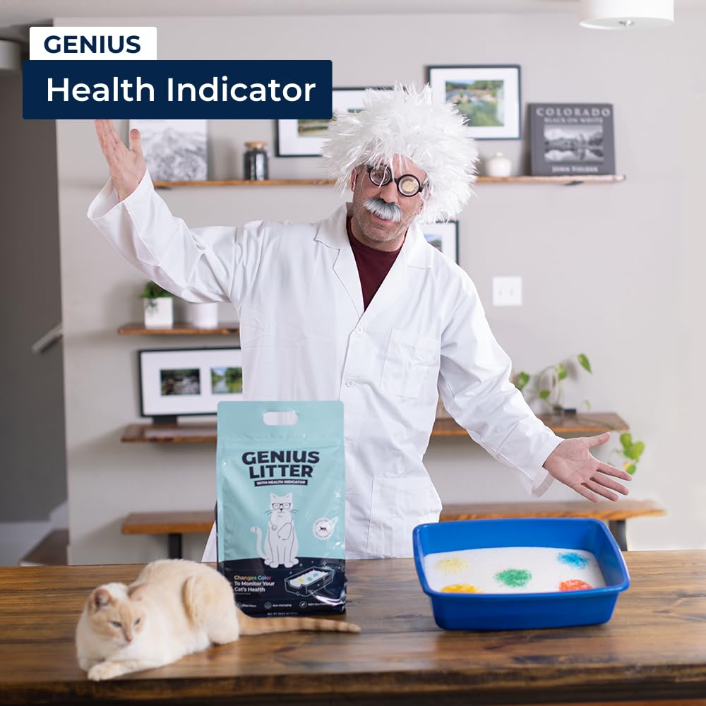 Genius Litter odor-control crystals help keep the box fresher longer.
